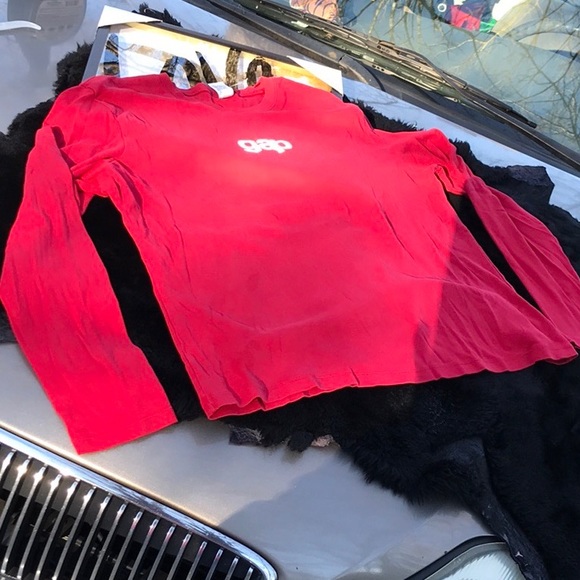 Gap Red Long Sleeves logo Tee XXL Round Neckline - Picture 6 of 12